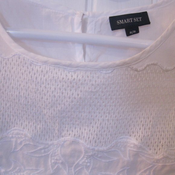 Smart Set Women's Crop Top Medium Cotton White - Picture 3 of 6